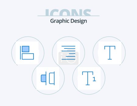 Ilustración de Diseño Blue Icon Pack 5 Icon Design. .. Alinear. .. fuente - Imagen libre de derechos