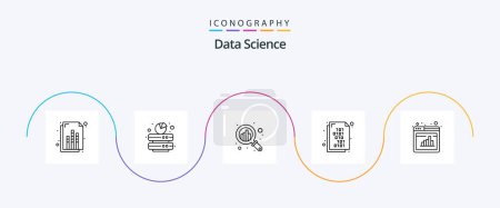 Téléchargez les illustrations : Data Science Line 5 Icon Pack Including web. analytics. analysis. document. abstract technology - en licence libre de droit
