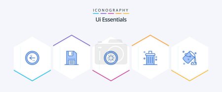 Illustration for Ui Essentials 25 Blue icon pack including delete. bin. interface. loading. connection - Royalty Free Image