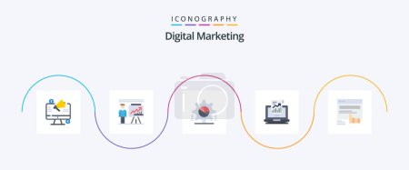 Illustration for Digital Marketing Flat 5 Icon Pack Including sales. analytics. businessman. statistics. pie graph - Royalty Free Image