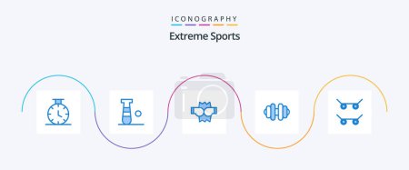 Illustration for Sport Blue 5 Icon Pack Including . punch. sport - Royalty Free Image