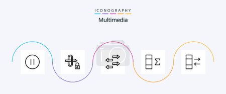 Illustration for Multimedia Line 5 Icon Pack Including . exchange. import. data. summary - Royalty Free Image