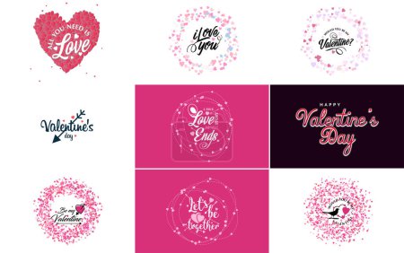 Illustration for Happy Valentine's Day hand-drawn lettering vector illustration suitable for use in design of flyers. invitations. posters. brochures. and banners - Royalty Free Image