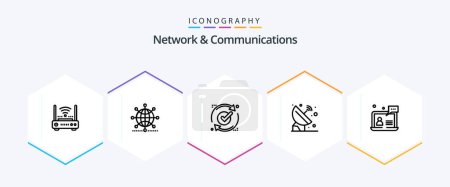 Illustration for Network And Communications 25 Line icon pack including orbit. satellite. business. refresh. good - Royalty Free Image