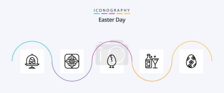 Téléchargez les illustrations : Easter Line 5 Icon Pack Including easter egg. decoration. easter. easter. glass - en licence libre de droit