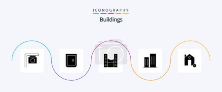 Illustration for Buildings Glyph 5 Icon Pack Including buildings. district. buildings. business. architecture - Royalty Free Image