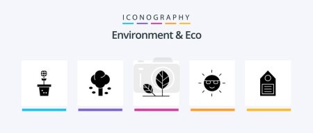 Illustration for Environment And Eco Glyph 5 Icon Pack Including green. ecology. summer. nature. environment. Creative Icons Design - Royalty Free Image