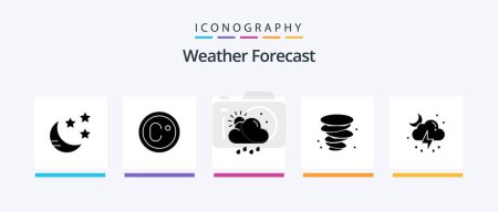 Téléchargez les illustrations : Weather Glyph 5 Icon Pack Including . moon. weather. weather. wind. Creative Icons Design - en licence libre de droit