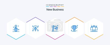 Illustration for New Business 25 Blue icon pack including idea. eye. man. business. flag - Royalty Free Image