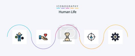 Ilustración de Human Line Filled Flat 5 Icon Pack Including resources. human. doctor. hr. management - Imagen libre de derechos