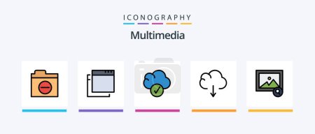Ilustración de Multimedia Line Filled 5 Icon Pack Including . download. document. cloud. Creative Icons Design - Imagen libre de derechos