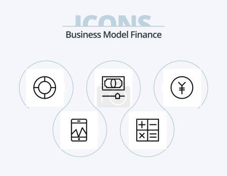 Ilustración de Finance Line Icon Pack 5 Diseño de iconos. .. .. Dinero. Etiqueta. etiqueta - Imagen libre de derechos