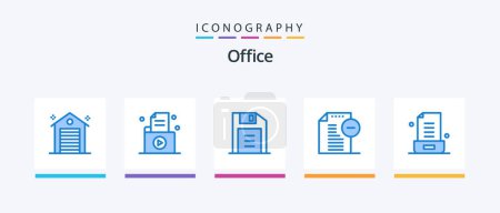 Téléchargez les illustrations : Office Blue 5 Icon Pack Including letter. office. record. file. remove. Creative Icons Design - en licence libre de droit