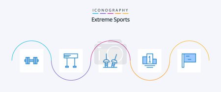Illustration for Sport Blue 5 Icon Pack Including . fencing. sport. sport - Royalty Free Image