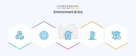 Illustration for Environment And Eco 25 Blue icon pack including energy. eco. environment. environment. ecology - Royalty Free Image