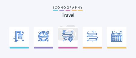 Illustration for Travel Blue 5 Icon Pack Including . dates. location. calendar. travel. Creative Icons Design - Royalty Free Image
