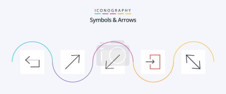 Illustration for Symbols and Arrows Flat 5 Icon Pack Including . scale. down. corner. input - Royalty Free Image