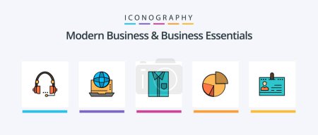 Ilustración de Modern Business And Business Essentials Line Filled 5 Icon Pack Including marketing. digital. business. announce. internet. Creative Icons Design - Imagen libre de derechos