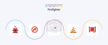 Illustration for Firefighter Flat 5 Icon Pack Including fire. alarm. water. sign. buoy - Royalty Free Image