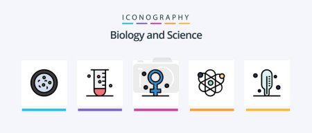 Illustration for Biology Line Filled 5 Icon Pack Including medicine. biology. physics. anatomy. chemistry. Creative Icons Design - Royalty Free Image