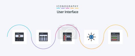 Illustration for User Interface Line Filled Flat 5 Icon Pack Including ui. brightness. image. user. left - Royalty Free Image