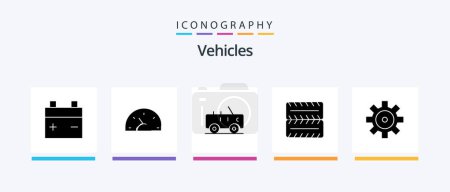 Ilustración de Vehículos Glifo 5 paquete de iconos incluyendo. configuración del vehículo. hummer. vehículos. vehículos. Diseño de iconos creativos - Imagen libre de derechos