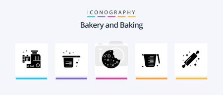 Illustration for Baking Glyph 5 Icon Pack Including baking. measuring. measuring. jug. baking. Creative Icons Design - Royalty Free Image