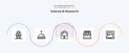 Illustration for Science Line 5 Icon Pack Including . newton. helmet. cradle. science - Royalty Free Image