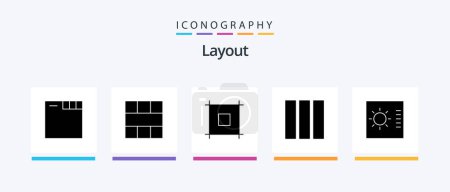 Téléchargez les illustrations : Layout Glyph 5 Icon Pack Including . gauge. layout. control. layout. Creative Icons Design - en licence libre de droit