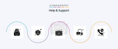 Illustration for Help And Support Glyph 5 Icon Pack Including . call diversion. aid. call deflection. operator - Royalty Free Image