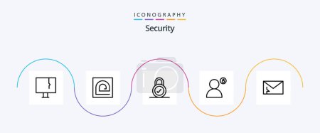 Ilustración de Security Line 5 Icon Pack Including profile. password. password. padlock. security - Imagen libre de derechos