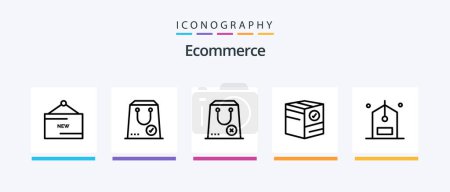 Illustration for Ecommerce Line 5 Icon Pack Including new. create. remove. add. e. Creative Icons Design - Royalty Free Image