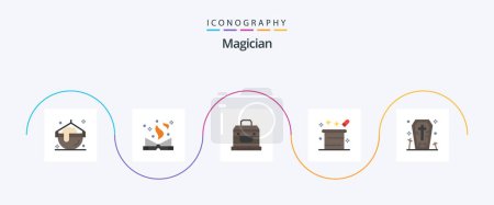 Téléchargez les illustrations : Magician Flat 5 Icon Pack Including coffin. magician. bandit. magical. magic - en licence libre de droit