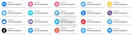 Téléchargez les illustrations : Customizable Social Media Follow Me Icons 20 pack such as message. facebook. facebook. like and rakuten icons. Elegant and high resolution - en licence libre de droit
