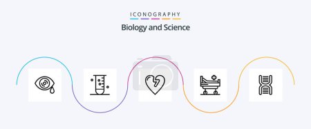 Illustration for Biology Line 5 Icon Pack Including physics. dna. heart attack. biology. hospital - Royalty Free Image