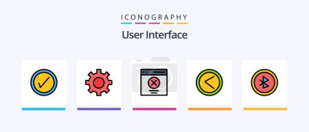 Téléchargez les illustrations : User Interface Line Filled 5 Icon Pack Including user. interface. message. basic. password lock. Creative Icons Design - en licence libre de droit