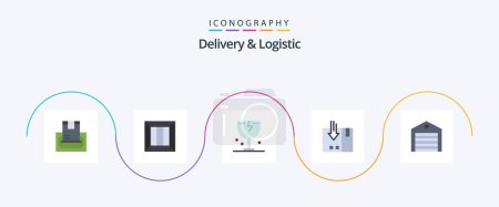 Ilustración de Delivery And Logistic Flat 5 Icon Pack Including logistic. arrow. logistic. shipping. fragile - Imagen libre de derechos