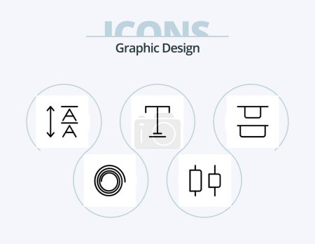 Ilustración de Design Line Icon Pack 5 Icon Design. . align. . horizontal - Imagen libre de derechos