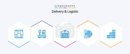 Ilustración de Delivery And Logistic 25 Blue icon pack including shopping. logistic. delivery. package - Imagen libre de derechos