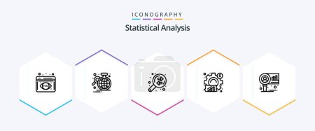 Illustration for Statistical Analysis 25 Line icon pack including chart. graph. business. business. analysis - Royalty Free Image