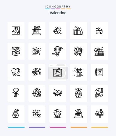 Illustration for Creative Valentine 25 OutLine icon pack  Such As love. valentines. love. valentine. heart - Royalty Free Image