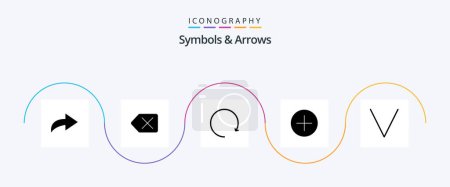 Téléchargez les illustrations : Symbols and Arrows Glyph 5 Icon Pack Including . add. bottom - en licence libre de droit