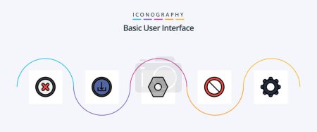 Ilustración de Paquete de iconos de Basic Line Filled Flat 5, incluido el móvil. básico. ajustes. aplicación. - Imagen libre de derechos