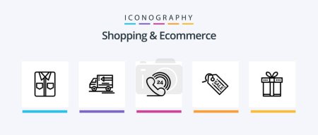 Illustration for Shopping And Ecommerce Line 5 Icon Pack Including shield. protection. barcode. shop. closed sign. Creative Icons Design - Royalty Free Image