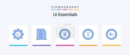 Illustration for Ui Essentials Blue 5 Icon Pack Including interface. arrow. files. navigation. hamburger. Creative Icons Design - Royalty Free Image