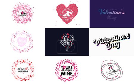 Illustration for Pink October logo with hearts and calligraphy lettering isolated on white - Royalty Free Image