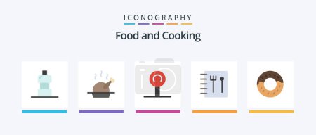 Téléchargez les illustrations : Food Flat 5 Icon Pack Including . book. . Creative Icons Design - en licence libre de droit