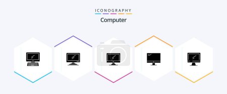 Illustration for Computer 25 Glyph icon pack including . - Royalty Free Image
