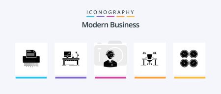 Illustration for Modern Business Glyph 5 Icon Pack Including customer. business. business. support. office. Creative Icons Design - Royalty Free Image