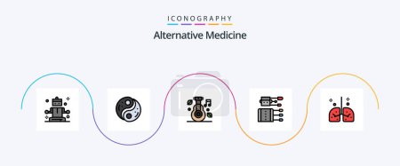 Illustration for Alternative Medicine Line Filled Flat 5 Icon Pack Including spa. medicine. alternative. chinese. nature - Royalty Free Image